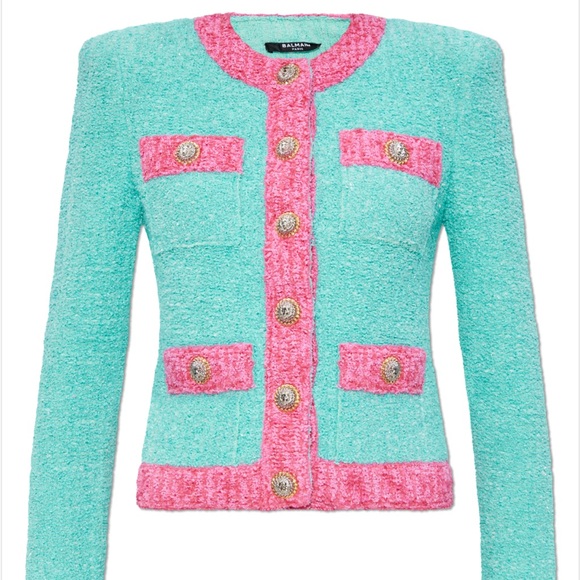 ISO balmain Jacket size 34 green and pink - Picture 1 of 1
